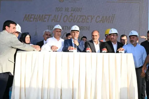 100. Yıl Kent Parkı'nda Cami Temeli Atıldı