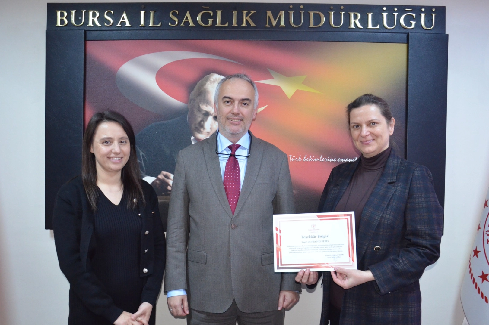 Bursa İl Sağlık'tan SHM’ye yönlendirme yapan hekimlere teşekkür