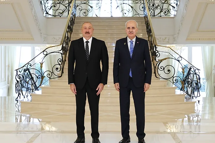 Azerbaycan Cumhurbaşkanı Aliyev, Kurtulmuş'u kabul etti