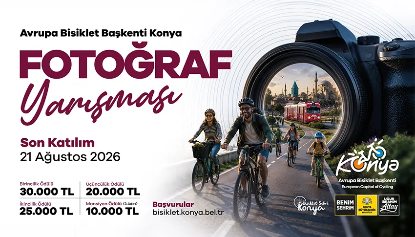 KONYA BÜYÜKŞEHİR'DEN “AVRUPA BİSİKLET BAŞKENTİ KONYA” TEMALI FOTOĞRAF YARIŞMASI