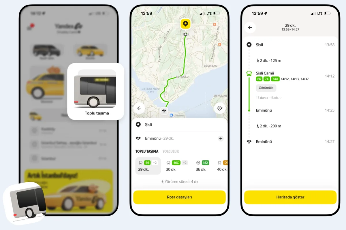 Yandex Go ile İstanbul toplu taşıması planlanıyor