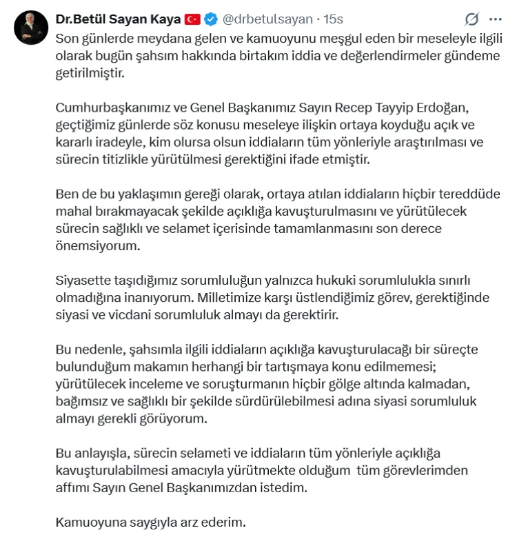 Fon iddialarına adı karışmıştı... Betül Sayan Kaya görevlerinden affını istedi
