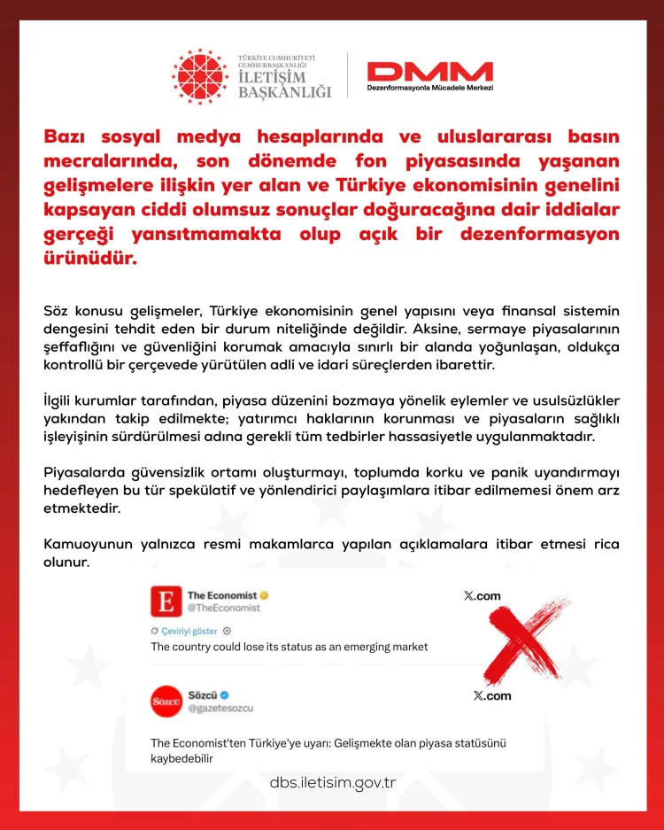 İletişim'den fon piyasası iddialarına yalanlama